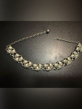 Elegant Silver-Tone Crystal Tennis Bracelet - Vintage Women’s Jewelry